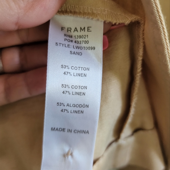 Frame Linen Blend Tan Belted Jacket, Sz XS - Picture 10 of 13